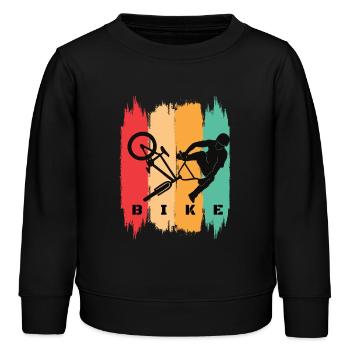 Bike Retro - Kinder Organic Sweatshirt Mini Changer von Stanley/Stella - Schwarz - Vorne - AI Model Kid Male (0cm)