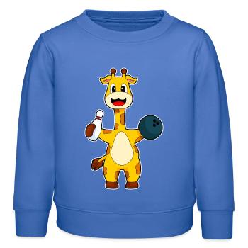 Boule de bowling girafe - Sweat enfant bio Stanley/Stella - carolina blue - Devant - AI Model Kid Female (0cm)