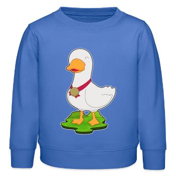 Médaille du canard - Sweat enfant bio Stanley/Stella - carolina blue - Devant - AI Model Kid Female (0cm)