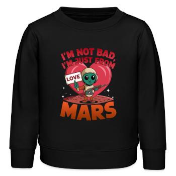 Martian Love Alien Cartoon Design - Sweat enfant bio Stanley/Stella - noir - Devant - AI Model Kid Male (0cm)
