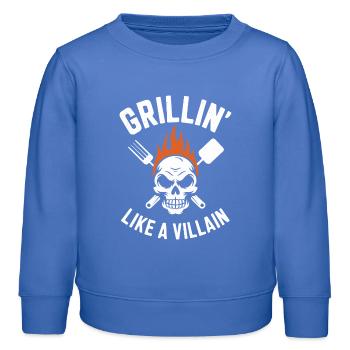 Grillen Schädel Inferno T-Shirt Design - Kinder Organic Sweatshirt Mini Changer von Stanley/Stella - carolina Blue - Vorne - AI Model Kid Female (0cm)