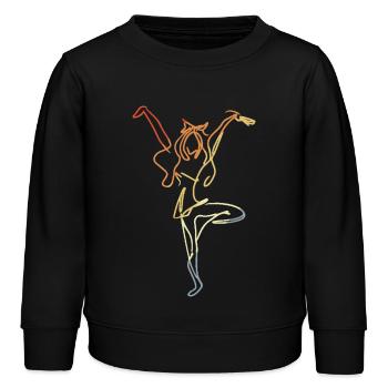 Cheerleaderin - Kinder Organic Sweatshirt Mini Changer von Stanley/Stella - Schwarz - Vorne - AI Model Kid Male (0cm)