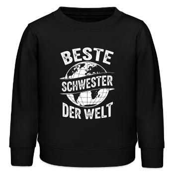 Beste Schwester der Welt Lustiges Geschenk  - Kinder Organic Sweatshirt Mini Changer von Stanley/Stella - Schwarz - Vorne - AI Model Kid Male (0cm)