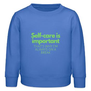 Prendre soin de soi est important - Sweat enfant bio Stanley/Stella - carolina blue - Devant - AI Model Kid Female (0cm)