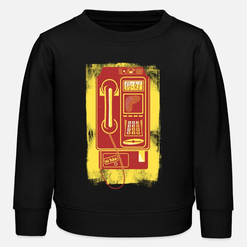 Münztelefon China ni hao - Kinder Organic Sweatshirt Mini Changer von Stanley/Stella - Schwarz