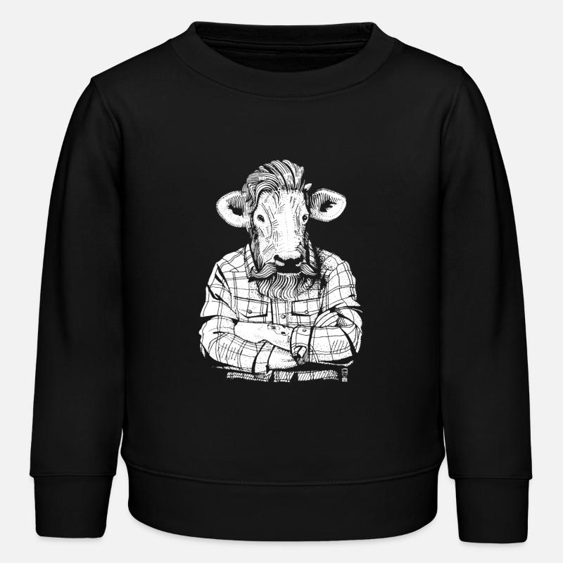 Mister Boeuf (version blanche) - Sweat enfant bio Stanley/Stella - noir