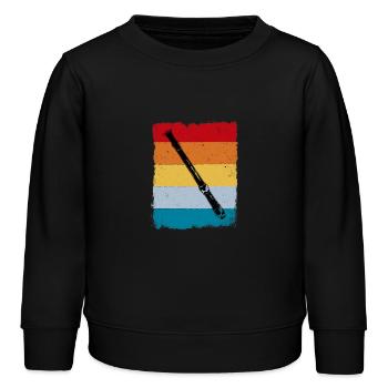 Flûte à bec rétro - Sweat enfant bio Stanley/Stella - noir - Devant - AI Model Kid Male (0cm)