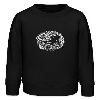 Fingerabdruck Skifahrer Skifahren Wintersport - Kinder Organic Sweatshirt Mini Changer von Stanley/Stella - Schwarz - Vorne - AI Model Kid Male (0cm)