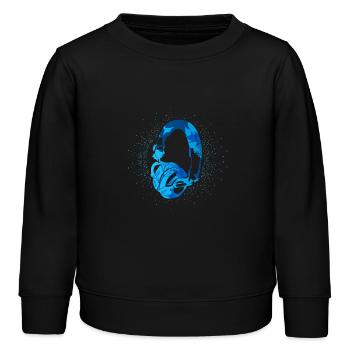 Musik Kopfhörer - Kinder Organic Sweatshirt Mini Changer von Stanley/Stella - Schwarz - Vorne - AI Model Kid Male (0cm)