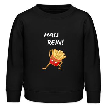 Hau rein! - Kinder Organic Sweatshirt Mini Changer von Stanley/Stella - Schwarz - Vorne - AI Model Kid Male (0cm)