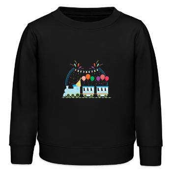 Conception de conducteur de train pour enfants - Sweat enfant bio Stanley/Stella - noir - Devant - AI Model Kid Male (0cm)