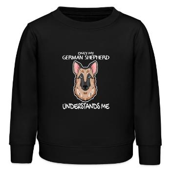 Deutscher Schäferhund - Kinder Organic Sweatshirt Mini Changer von Stanley/Stella - Schwarz - Vorne - AI Model Kid Male (0cm)