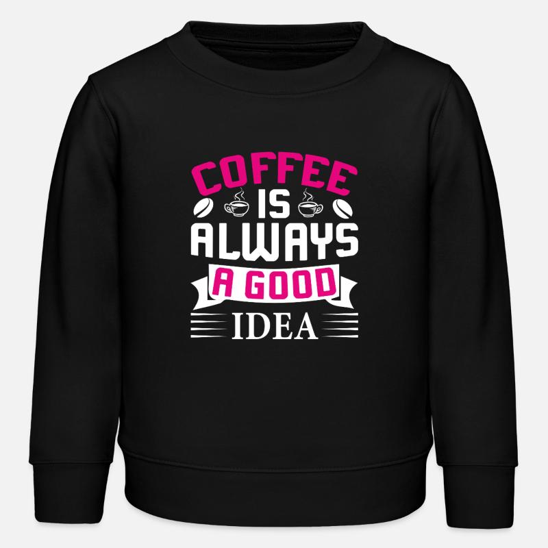 Coffee always a good idea - Kids Organic Sweatshirt by Stanley/Stella - black