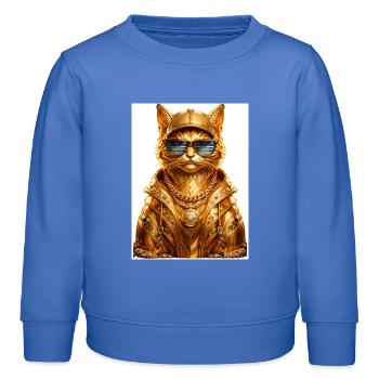 _Golden Pharaoh Cat – luxuriöser urbaner Streetwear-Stil - Kinder Organic Sweatshirt Mini Changer von Stanley/Stella - carolina Blue - Vorne - AI Model Kid Female (0cm)
