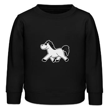 Pferd Pferde Hauspferd - Kinder Organic Sweatshirt Mini Changer von Stanley/Stella - Schwarz - Vorne - AI Model Kid Male (0cm)
