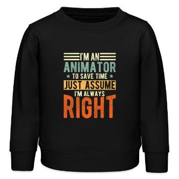 Animator - Kids Organic Sweatshirt by Stanley/Stella - black - Front - AI Model Kid Male (0cm)