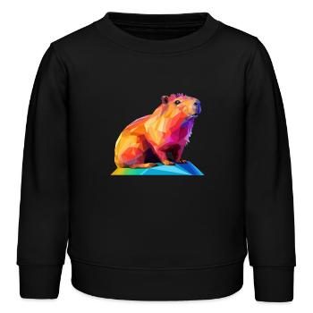 Capybara Low Polygon Design - Kinder Organic Sweatshirt Mini Changer von Stanley/Stella - Schwarz - Vorne - AI Model Kid Male (0cm)