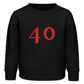 40 JAHRE. 40-jähriges JUBILÄUM. JUBILÄUM 40 JAHRE. 40 - Kinder Organic Sweatshirt Mini Changer von Stanley/Stella - Schwarz - Vorne - AI Model Kid Male (0cm)