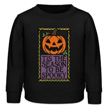 Folk Spooky Pumpkin Sign - Kids Organic Sweatshirt by Stanley/Stella - black - Front - AI Model Kid Male (0cm)