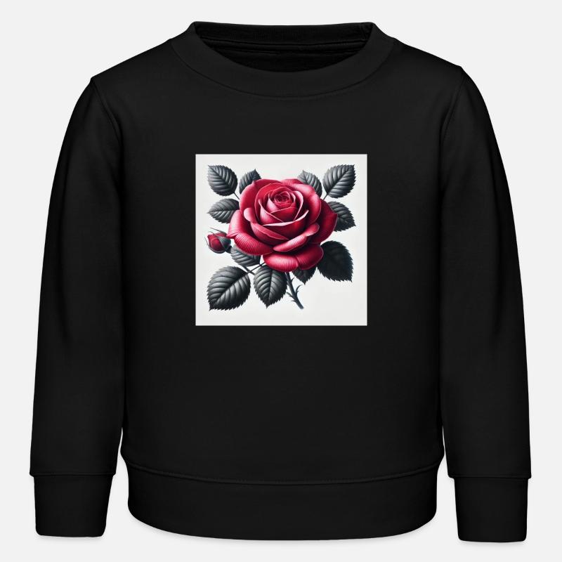 Rote Rose - Kinder Organic Sweatshirt Mini Changer von Stanley/Stella - Schwarz