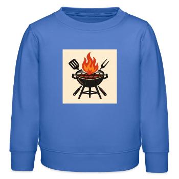 Soirée barbecue enflammée - Sweat enfant bio Stanley/Stella - carolina blue - Devant - AI Model Kid Female (0cm)