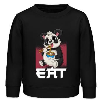 Panda Ramen Japanisch Essen - Kinder Organic Sweatshirt Mini Changer von Stanley/Stella - Schwarz - Vorne - AI Model Kid Male (0cm)