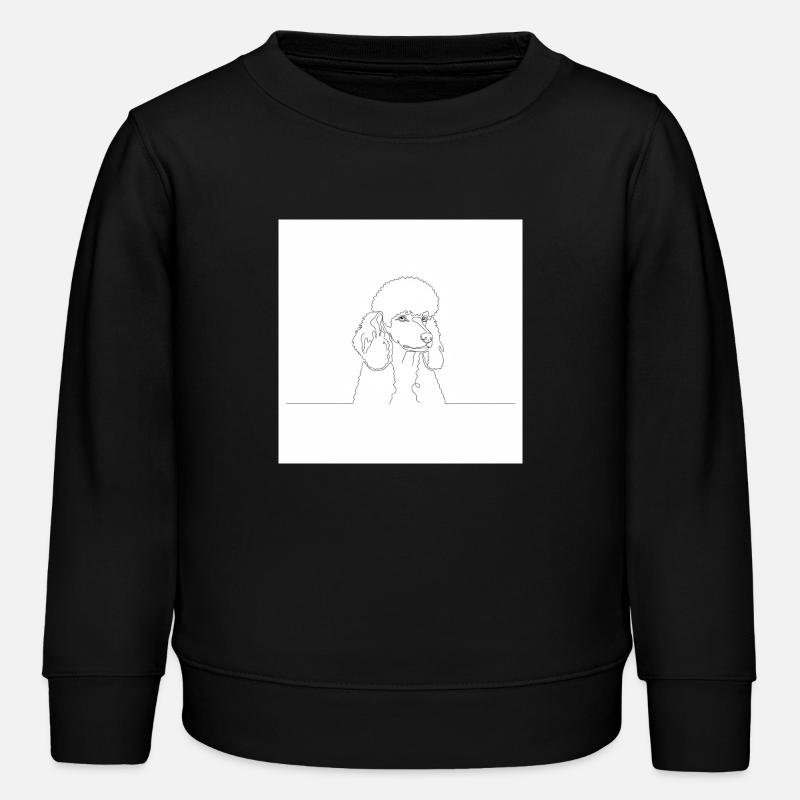 Minimalistische Pudel-Linienzeichnung - Kinder Organic Sweatshirt Mini Changer von Stanley/Stella - Schwarz