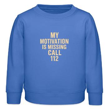 Motivation disparue Appelez le 112 - Sweat enfant bio Stanley/Stella - carolina blue - Devant - AI Model Kid Female (0cm)