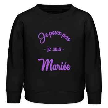 HOCHZEIT. PAAR. ICH HABE GERADE GEHEIRATET. Junggesellinnenabschied - Kinder Organic Sweatshirt Mini Changer von Stanley/Stella - Schwarz - Vorne - AI Model Kid Male (0cm)