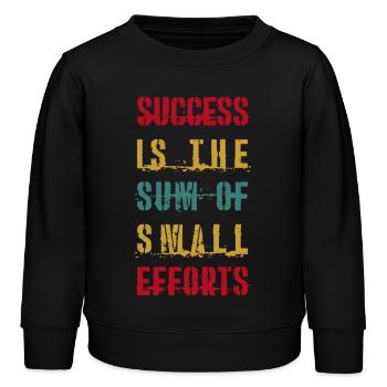 Erfolg ist die Summe kleiner Anstrengungen ZITATE - Kinder Organic Sweatshirt Mini Changer von Stanley/Stella - Schwarz - Vorne - AI Model Kid Male (0cm)