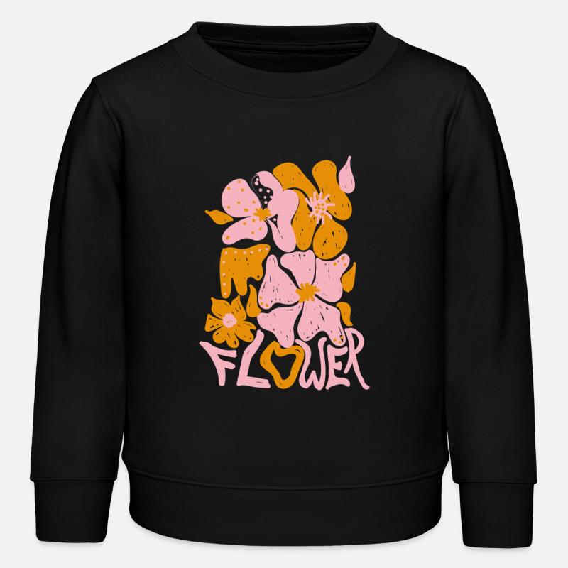 Flower pink - Kinder Organic Sweatshirt Mini Changer von Stanley/Stella - Schwarz