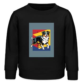 Australischer Schäferhund - Kinder Organic Sweatshirt Mini Changer von Stanley/Stella - Schwarz - Vorne - AI Model Kid Male (0cm)