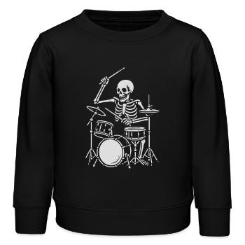 Skeleton Drummer auf der Bühne - Kinder Organic Sweatshirt Mini Changer von Stanley/Stella - Schwarz - Vorne - AI Model Kid Male (0cm)