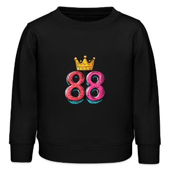 88 Numéro Jersey Couronne - Sweat enfant bio Stanley/Stella - noir - Devant - AI Model Kid Male (0cm)