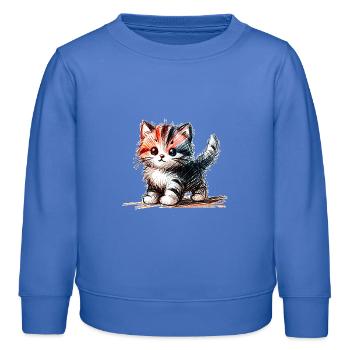 Chaton - Sweat enfant bio Stanley/Stella - carolina blue - Devant - AI Model Kid Female (0cm)