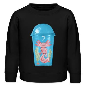 Poisson Ocelot dans un gobelet en plastique - Sweat enfant bio Stanley/Stella - noir - Devant - AI Model Kid Male (0cm)