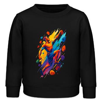 Bouldern Kletterkraft Boulderer abstrakt Geschenk - Kinder Organic Sweatshirt Mini Changer von Stanley/Stella - Schwarz - Vorne - AI Model Kid Male (0cm)