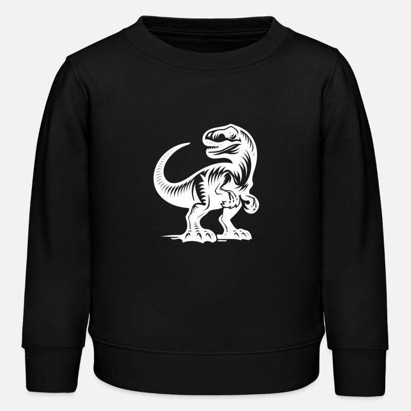 Mignon petit enfant Raptor dinosaure - Sweat enfant bio Stanley/Stella - noir