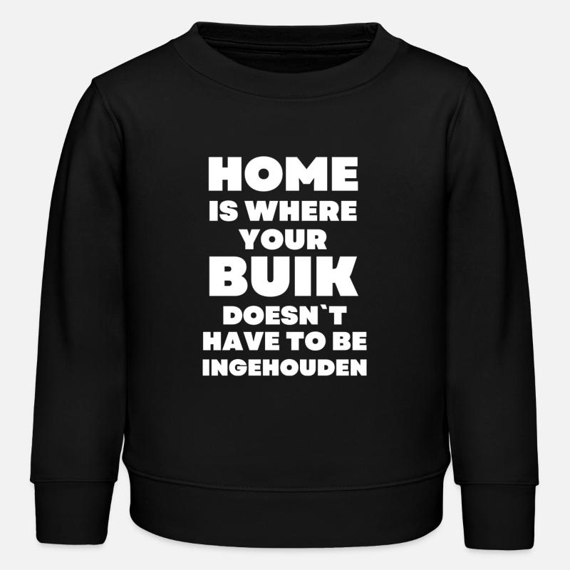 home is where your belly - Kids Organic Sweatshirt by Stanley/Stella - black
