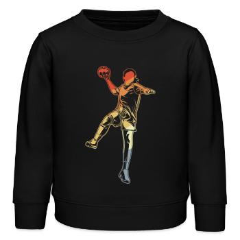 Handball Girl Retro Look - Kinder Organic Sweatshirt Mini Changer von Stanley/Stella - Schwarz - Vorne - AI Model Kid Male (0cm)