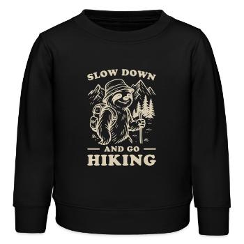 paresseux randonnée aventure montagne nature design - Sweat enfant bio Stanley/Stella - noir - Devant - AI Model Kid Male (0cm)