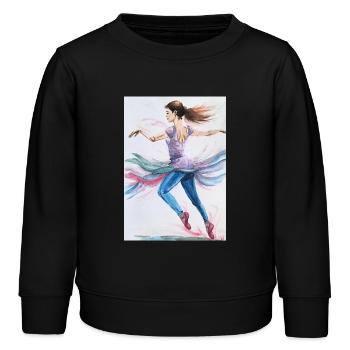 Wirbelnde Tänzerin in Pastelltönen - Kinder Organic Sweatshirt Mini Changer von Stanley/Stella - Schwarz - Vorne - AI Model Kid Male (0cm)