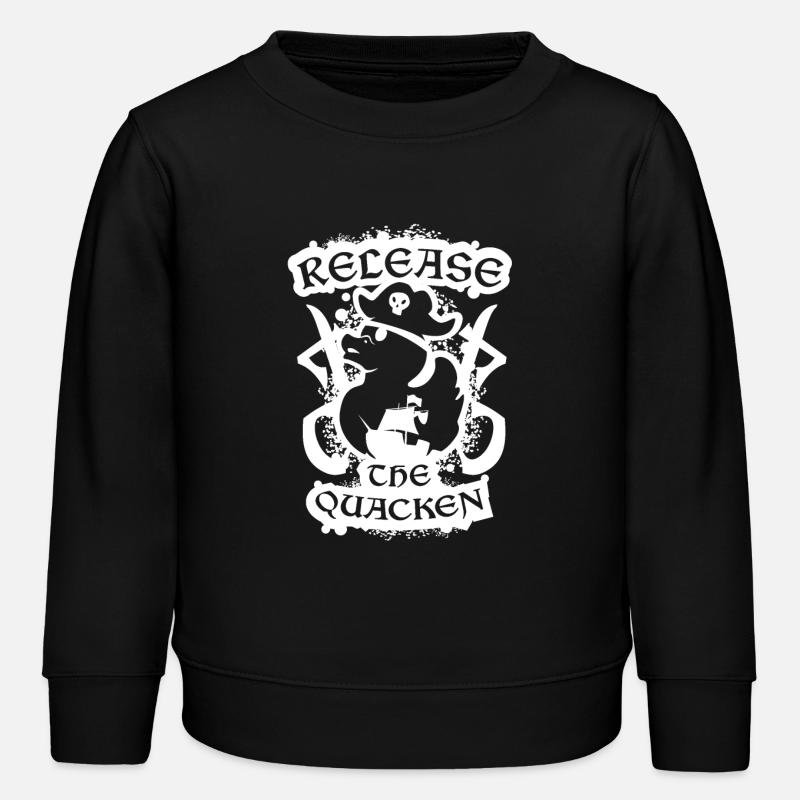 Sortie de The Quacken Funny Pirate Duck - Sweat enfant bio Stanley/Stella - noir