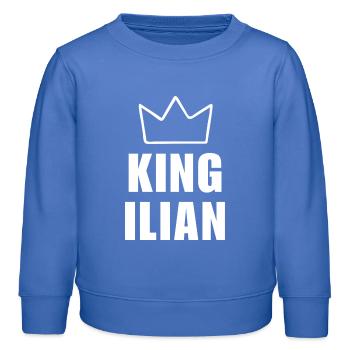 Ilian Name mit Buchstabe I - Königskrone Shirt - Kinder Organic Sweatshirt Mini Changer von Stanley/Stella - carolina Blue - Vorne - AI Model Kid Female (0cm)