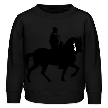 Pferd und Reiter | Ritter | Lanze Reiten Rüstung - Kinder Organic Sweatshirt Mini Changer von Stanley/Stella - Schwarz - Vorne - AI Model Kid Male (0cm)