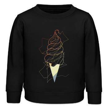 Croquis de cône de crème glacée vintage - Sweat enfant bio Stanley/Stella - noir - Devant - AI Model Kid Male (0cm)