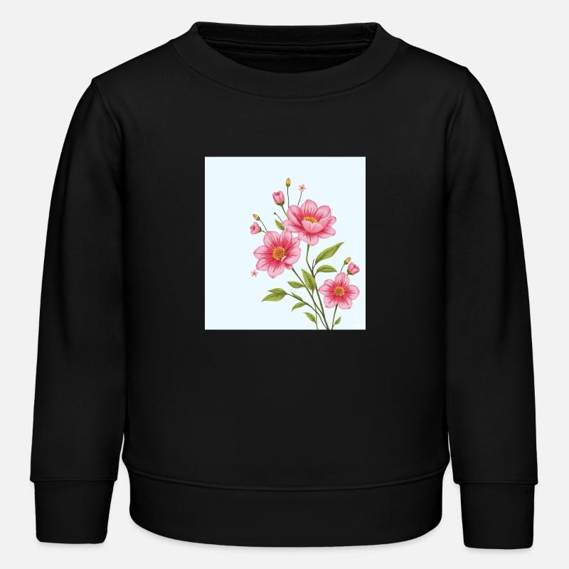 Fleur - Sweat enfant bio Stanley/Stella - noir