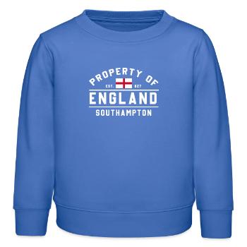 Drapeau de l’Angleterre Motif Southampton - Sweat enfant bio Stanley/Stella - carolina blue - Devant - AI Model Kid Female (0cm)