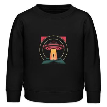 Détournement d’OVNI dans une nuit mystérieuse - Sweat enfant bio Stanley/Stella - noir - Devant - AI Model Kid Male (0cm)