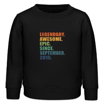 8th Birthday, September 2015, 8 Year Anniversary - Kids Organic Sweatshirt by Stanley/Stella - black - Front - AI Model Kid Male (0cm)